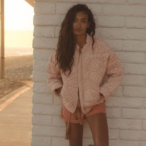 Anthropologie Pink Quilted Jacket